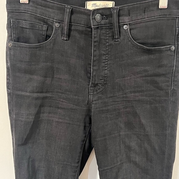 Women’s US 27 Madewell Washed Black 9” High-Rise Skinny Distressed Denim Jeans - Picture 5 of 16